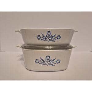 3 pcs. Vintage Corning Ware BLUE CORNFLOWER, 1.5 qt Casserole W/ Lid & 1qt NoLid